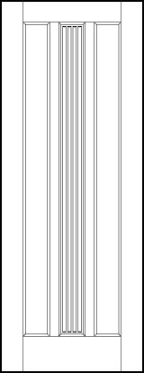 stile and rail art deco custom interior doors with three vertical narrow partial tambour panels