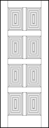 custom art deco interior doors with eight forced perspective tambour panels in two columns