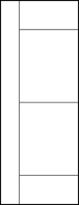 horizontal panel door interior with two edge horizontal and one center horizontal kerf cuts with left vertical cut