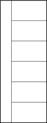 horizontal panel door front entry  with five horizontal kerf cuts dividing into six equal sections & left vertical cut