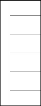 horizontal panel door interior with five talll kerf cuts with three in center and two near edges & left vertical cut