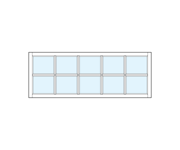 horizontal interior transom windows with cross true divided lit creating ten sections