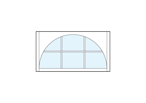 front entry craftsman style transom windows with six glass panes true divided lites and radius-top arch