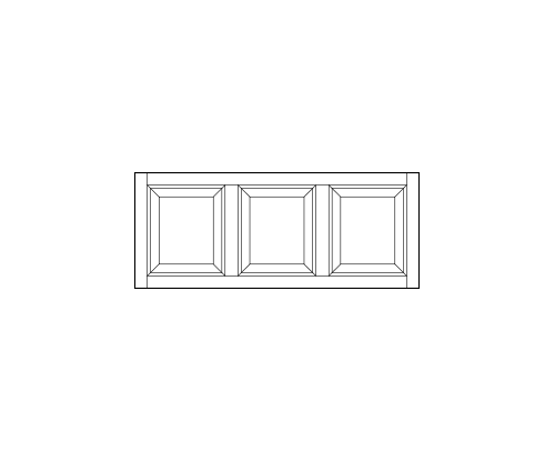rectangle interior transom window replacement with three square wood panels