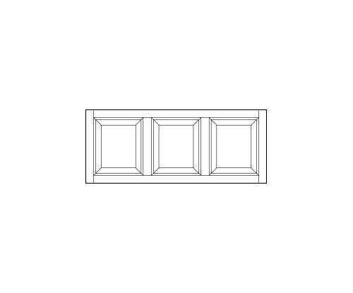 rectangle interior transom window replacement with three square wood panels