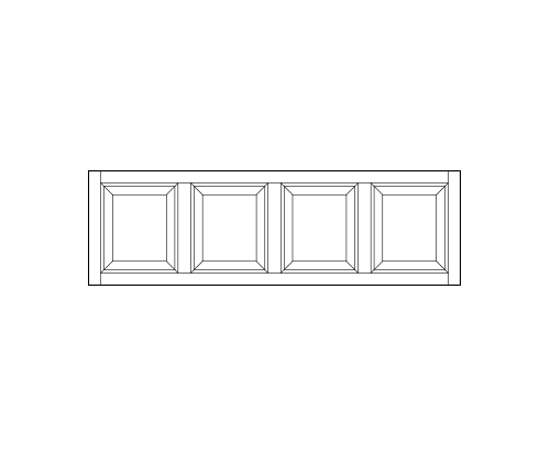 rectangle front entry transom window replacement with four square wood panels
