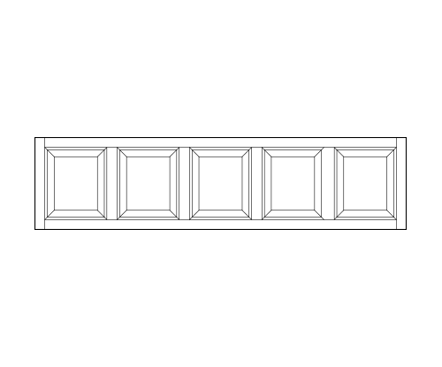 rectangle interior transom window replacement with five square wood panels