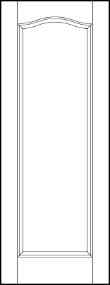 interior custom panel doors with sunken central rectangle panel and top arch