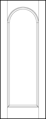 interior custom panel doors with sunken central rectangle panel and half circle top arch panel