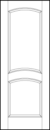 front entry custom panel doors with two arched central sunken panels