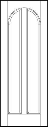 2 vertical panel interior door with arched top