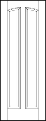 2 panel arched top interior door with vertical panels