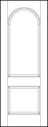 interior door shaker 2 panel with arched top and square bottom