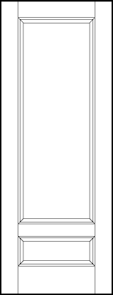 stile and rail interior door with top rectangle and small bottom horizontal rectangle sunken panels