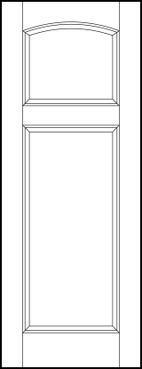 stile and rail front entry door with top square with curved arch and bottom rectangle sunken panels