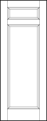 stile and rail interior door with small top horizontal rectangle and large bottom rectangle sunken panels