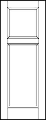 stile and rail interior door with top square and large bottom rectangle sunken panels