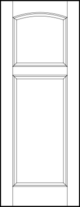 stile and rail interior door with top square with arch and large bottom rectangle sunken panels