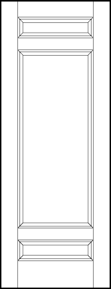 stile and rail interior door with sunken panels two horizontal rectangles on edges and large panel in center