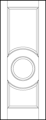 stile and rail front entry door with center circle with arched sunken panels above and below