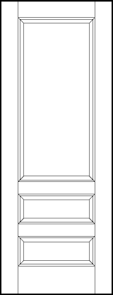 interior flat panel door with parallel bottom horizontal rectangles and top large rectangle sunken panels