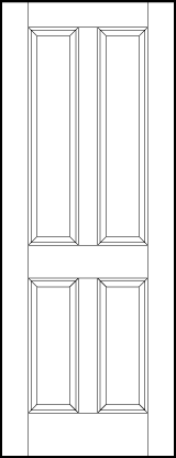 interior flat panel door with two tall top and two medium vertical sunken rectangle panels