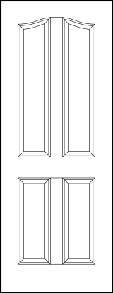 interior flat panel door with two tall arch top and two medium vertical sunken rectangle panels