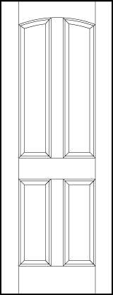 interior flat panel door two top curved vertical sunken panels and two bottom sunken panels