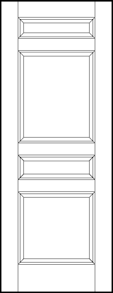 interior flat panel door with two rectangle and two square sunken panels