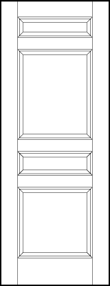 front entry flat panel door with two rectangle and two square sunken panels