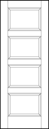 interior flat panel door with four equal sized rectangle sunken panels