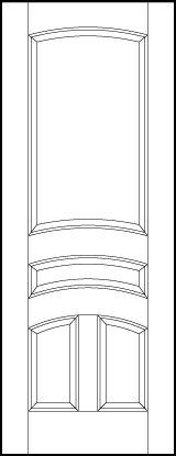 stile and rail interior wood doors with four arched sunken panels