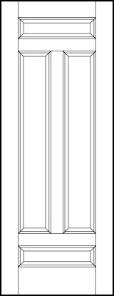 stile and rail interior wood doors with tall sunken vertical center panels and top bottom small horizontal panels