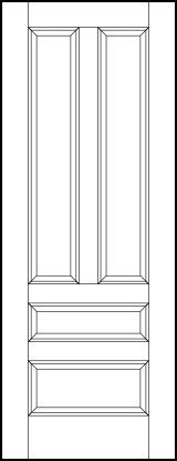 stile and rail front entry wood doors two tall top vertical panels with small center and bottom sunken panels