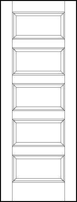 stile and rail front entry wood doors with five equally sized sunken panels