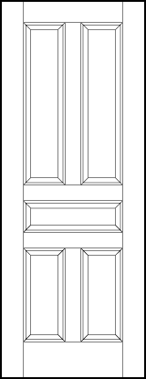 stile and rail interior wood doors with two top tall, center horizontal and two medium vertical bottom sunken panels