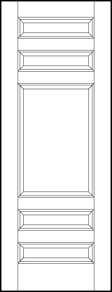 stile and rail interior wood doors with five panels one large center and four outer narrow sunken panels