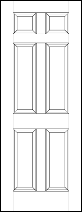 stile and rail interior wood doors with two square top and four bottom rectangle sunken panels