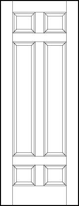 stile and rail interior wood doors with two small squares on the top and bottom and tall center sunken panels