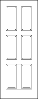 stile and rail interior wood doors with six vertical rectangle sunken panels