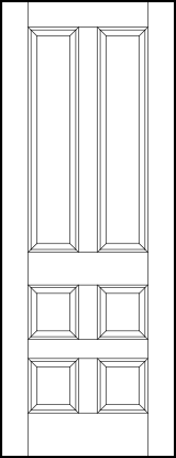 custom panel interior doors with four square bottom sunken panels and two top vertical sunken panels