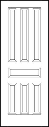 custom panel interior doors with six tall vertical panels and horizontal center