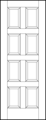 custom panel interior doors with eight vertical sunken panels