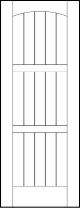 v groove interior doors with barn style look with 15 vertical slat and four horizontal look with curved arch top