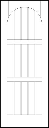 v groove interior doors with barn style look with 15 vertical slat and four horizontal look with radius-top arch