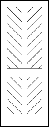 v groove interior doors with chevron patterns and cross in the center