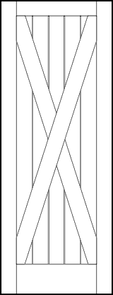 v groove interior doors with six vertical grooves with x pattern in center and horizontal top and bottom panels