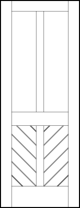 v groove interior doors with large top panel and chevron pattern on the bottom and cross in center