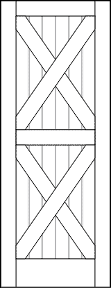 v groove interior doors with six vertical rail appearance with four diagonal grooves and two x patterns