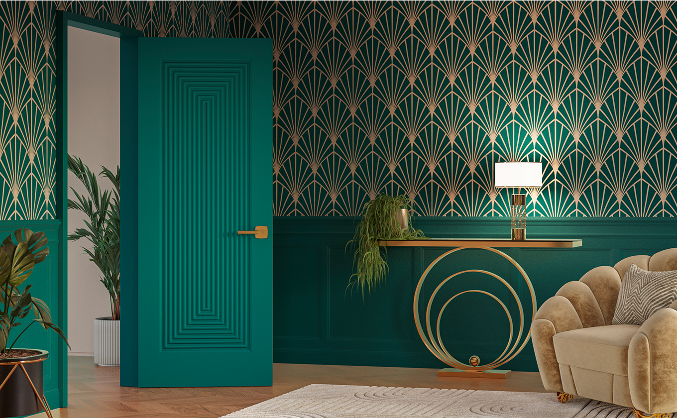 Art Deco style TMB1000 painted dark green